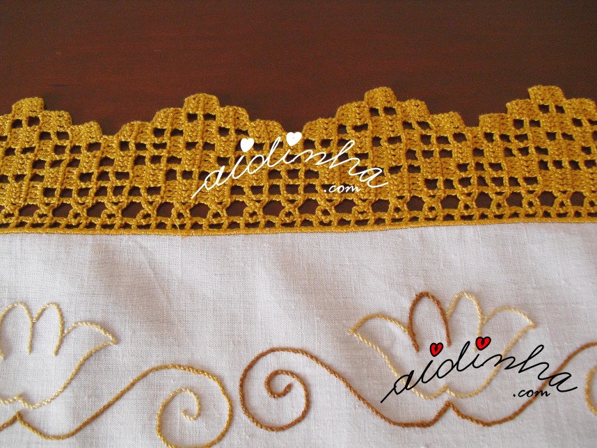 crochet do centro de linho